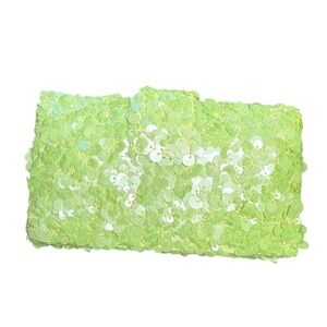 New D’ Margeaux Lime Green Sequin Clutch with Chain